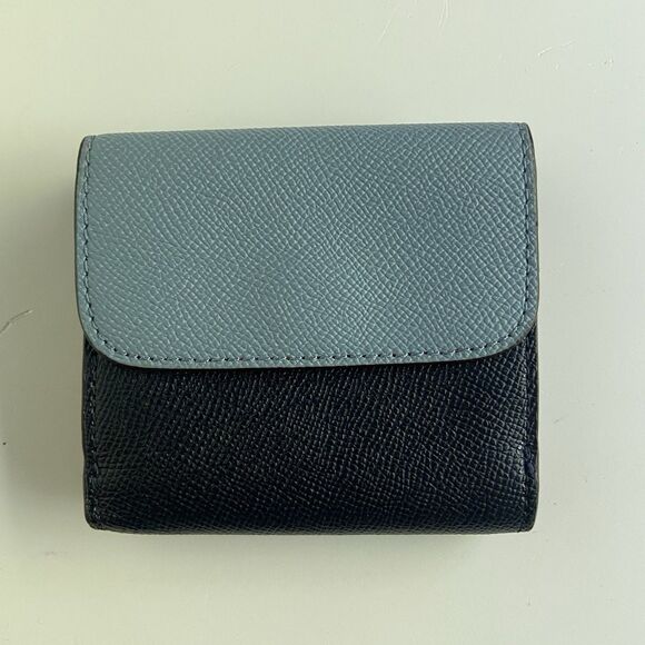 Coach Color Block Geometric Small Wallet Silver/Midnight Blue Multi/Red F57825 - Picture 5 of 9